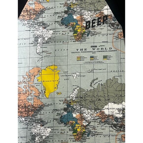 10 Deep Shirt Mens Medium AOP Maps Geographic Globe Crew Neck Graphic T-Shirt M - Picture 3 of 7